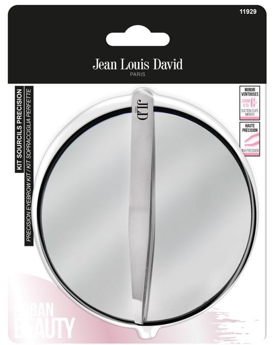 Kit Sourcils - JEAN LOUIS DAVID - Miroir X10 - Pince à épiler haute précision - Couleurs aléatoires