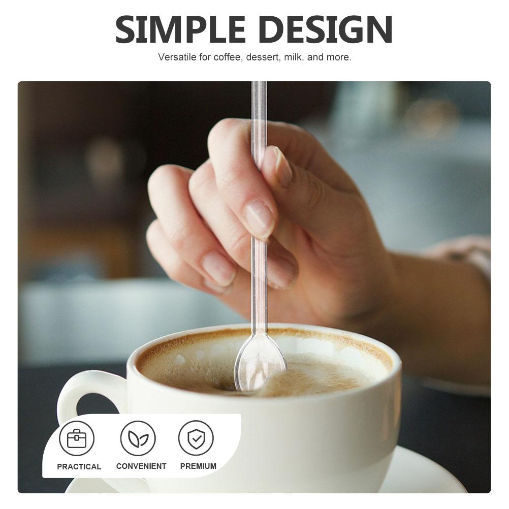 Cucchiaini in Vetro Trasparente Resistenti al Calore Cucchiaini da Tè in Vetro Mini Cucchiaino da Caffè Manico Cucchiaio Mescolatore Mescolatori per Tè Cocktail Dolci Gelato