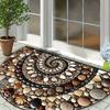 Pebble Semi-Circular Carpet, Soft And Noise-Reducing Entrance Foyer Door Mat, Bedroom Entrance Floor Mat, Home Decoration