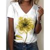 Women's T Shirt Summer Tops Print Floral Graphic Classic Casual Short Sleeve V Neck Crop Tops Daily