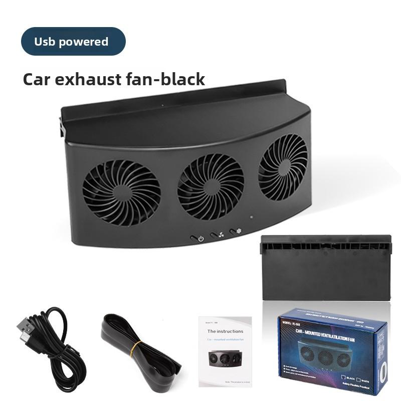 

3 Head Car Exhaust Fan USB Rechargeable Solar High Wind Power Air Circulation Cooling Heat Dissipation Energy Saving Low Power
