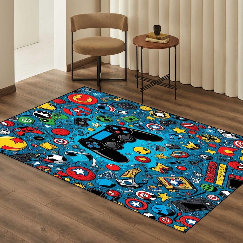 Art Deco Playing Cards Rug Vintage Poker Area Rug Game Room Decor Carpet Casino Style Rug Card Themed Home Accent Man Cave Rug