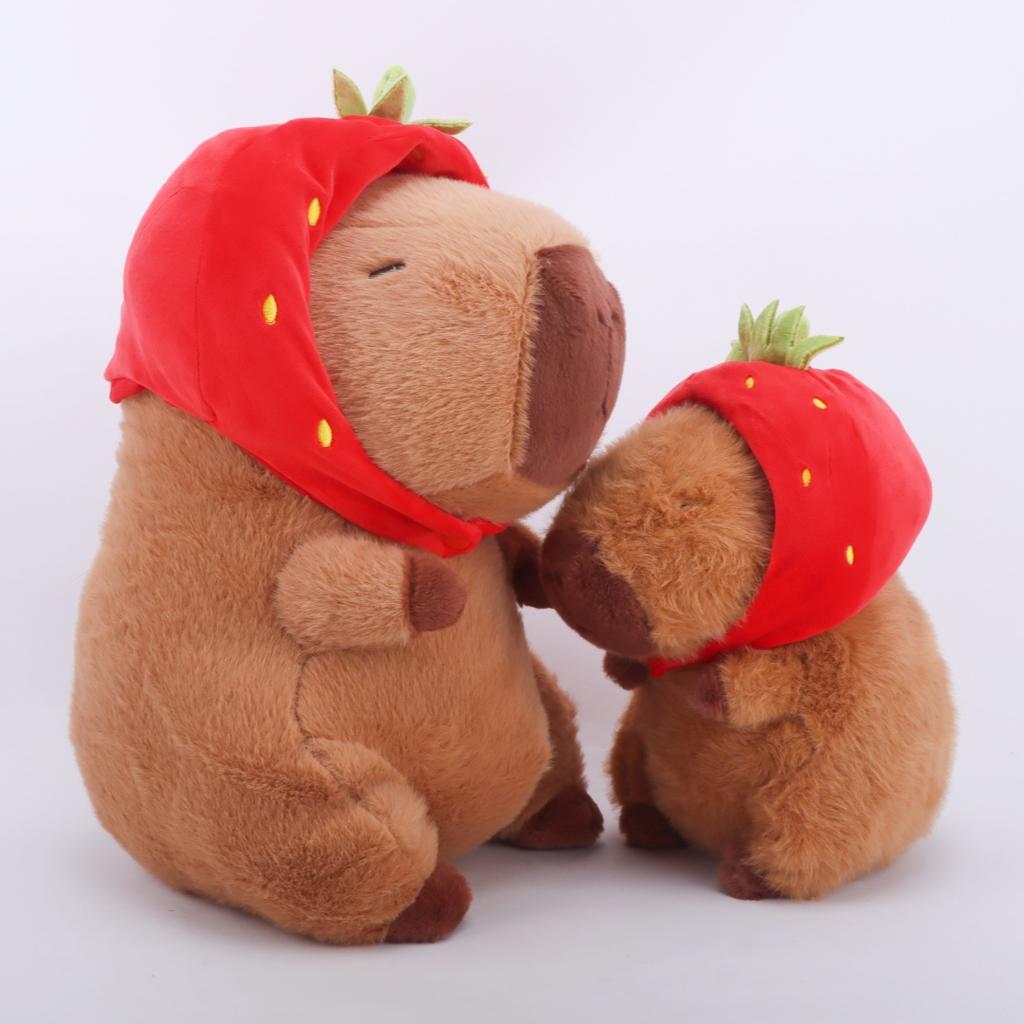 Turtle Backpack Capybara Strawberry Hat Capybara Plush Removable Accessories Super Softplushie Gift For Kids Capybara Collectors