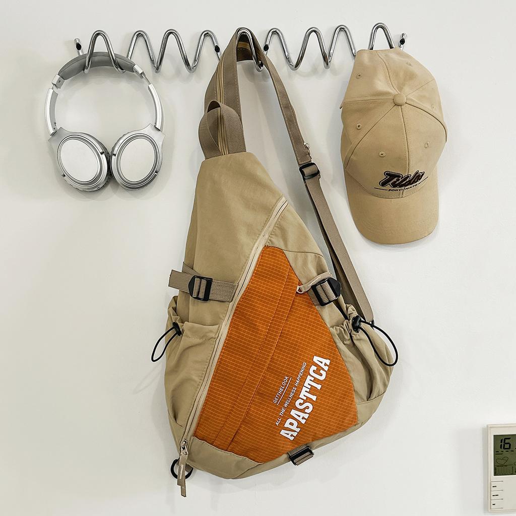 Schoolbag Japanese Workwear Fan Lightweight Niche Triangular Crossbody Bag Couple Outdoor Outing Hiking Backpack