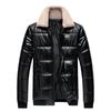 Giacca Invernale da Uomo in Ecopelle PU, Stile Coreano, Capospalla Casual con Bavero, Ispessita Taglie Forti