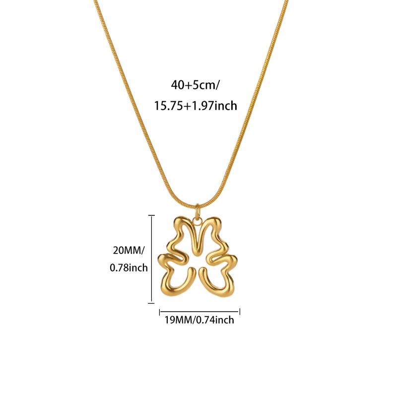 Love geometric hollow versatile stainless steel necklace women's design necklace light luxury pendant collarbone chain