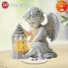 Elegante Angelo Rotante 2D in Acrilico con Lanterna, Base Stabile e Leggera Decorazione per Casa, Ufficio, Chiesa e Cimitero, Perfetto per Natale, Matrimoni