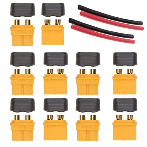 Boladge 5 Pairs Amass XT60H XT-60 Sheath Housing Male and Female Connector Plugs for RC Lipo Battery Discharge Terminals for RC Models (XT60H Plugs)