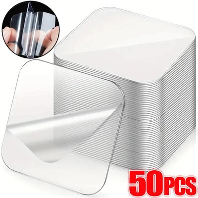1-50 pezzi riutilizzabili ultra-resistenti biadesivi adesivi murali trasparenti nano adesivi per prodotti domestici impermeabili