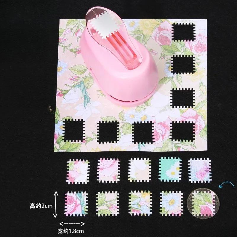 New Stamp Border DIY Punch Stamp Shape Craft Punch Embossing Machine Round Hole Punch Toothed Puncher Embosser Color Random