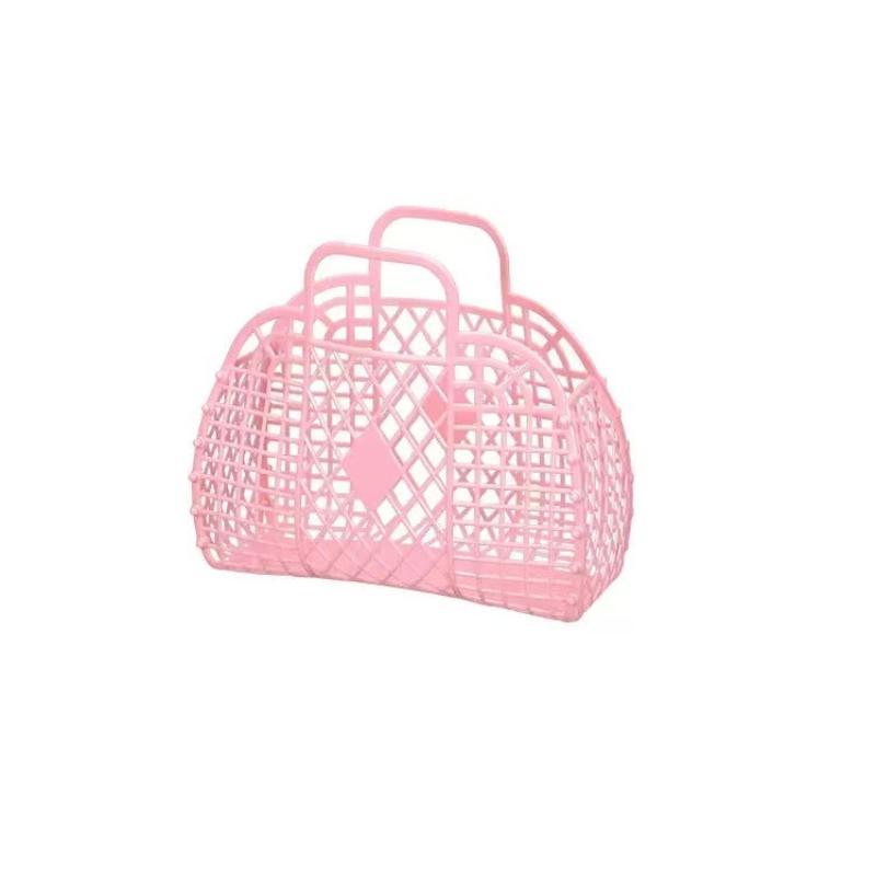 Borsa di grande capacità Borsa tote portatile per vacanze in gelatina cava Hollow Cestino da bagno portatile in plastica riutilizzabile e facile da pulire