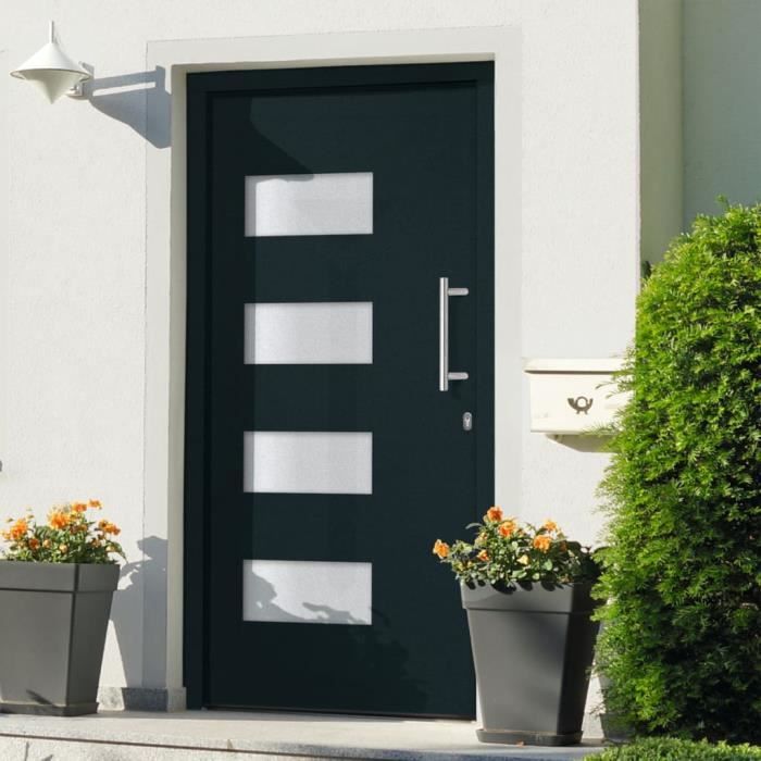 VidaXL Porte d'entrée Aluminium et PVC Anthracite 100x200 cm