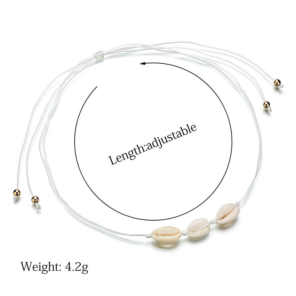 E-commerce, shell necklace, knotted single/three shell leather rope necklace.