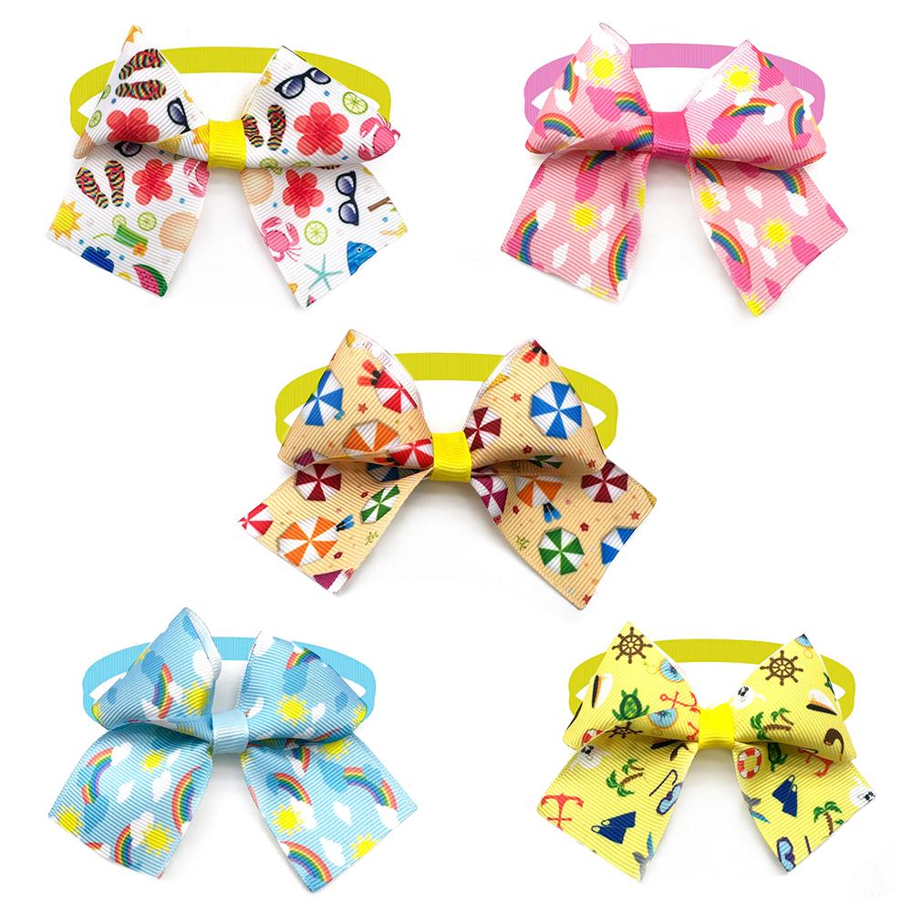 50/100pcs New Dog Bowties Butterfly Pattern Summer Style Dog Grooming Small Dog Bow Tie Dog Bowties Pet Dog Grooming Accesories