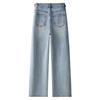 Women's High-Waisted Light Blue Jeans, 2025 Spring/Autumn, Slimming Straight-Leg, Wide-Leg, Floor-Length Trousers