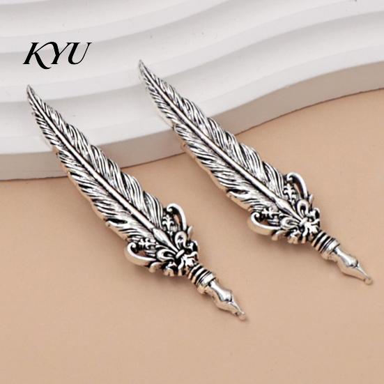 Accessorio da bavero da uomo 1/2 pezzi Spilla con piuma vintage per uomo, Gioielli in lega color argento, Spilla decorativa retrò per colletto di camicia, Badge decorativo per abiti, borse, cappelli, sciarpe, abiti