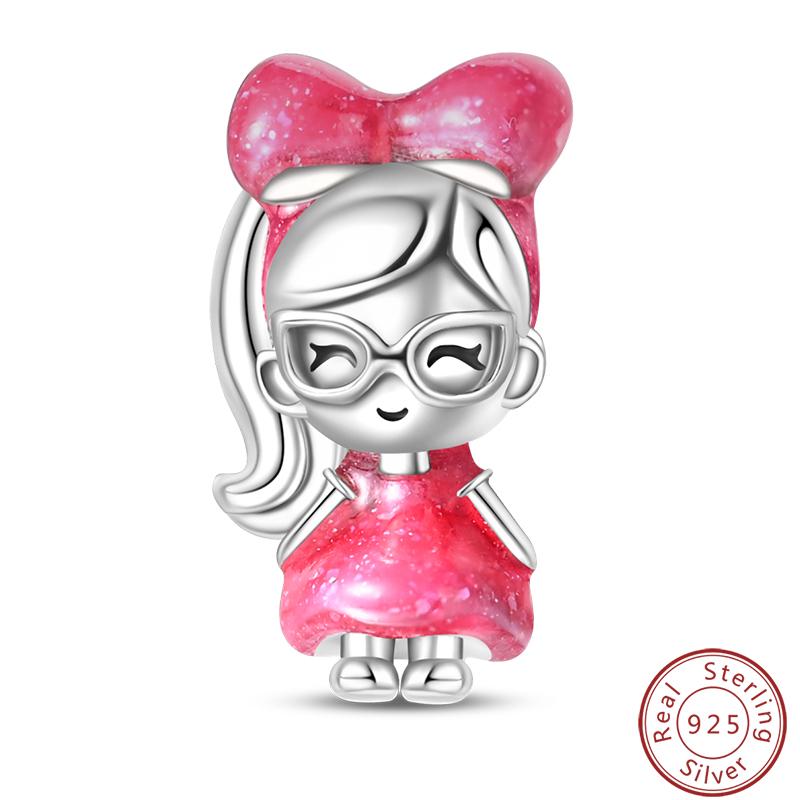 Character Series 925 Silver Sports Cooking Cute Boys And Girls Charms Beads 3mm DIY Fine Jewelry Making