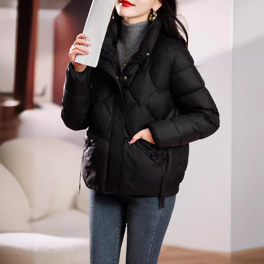 Women's Plus Size Down Cotton Jacket Short Warm Winter Loose Casual Jacket