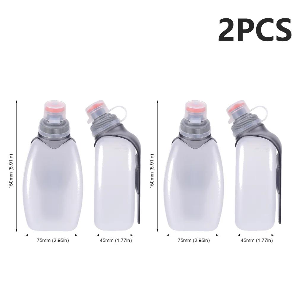 

2-5 pcs Water Bottle Kettle 250ml Flask Container with Clip Dustproof Lid Hydration Waist Bottle for Camping Cycling Marathon