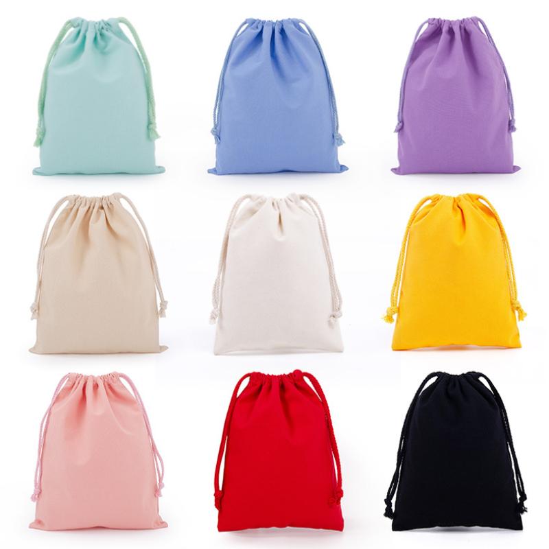 Sacchetto Portaoggetti con Coulisse in Cotone Sacchetti di Tela Bianca per Caramelle Confezione Regalo Pochette Riutilizzabile Organizza Oggetti Vari per la Casa Sacchi Antipolvere