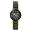 Mauro Jerardi Ladies Solar Ceramic Wristwatch MJ044-1 Water-Resistant 3 ATM Black Black Ceramic Gold
