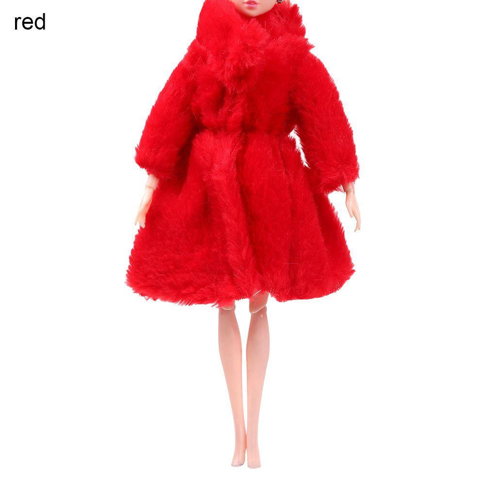 

Kids Toy Mini Suitable for 27-29cm Nightgown Party Dressing Winter Overcoat Long Coat червоний