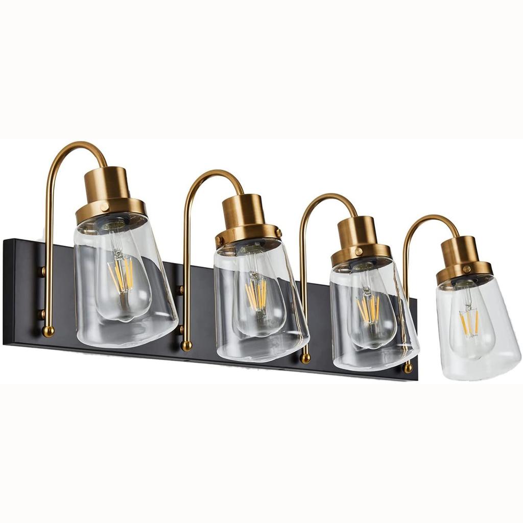 Europe Vintage Bronze Wall Light   Glass Shade Bedroom Bathroom Toilet Makeup Mirror Front Lamp E14 Bulb Replacable