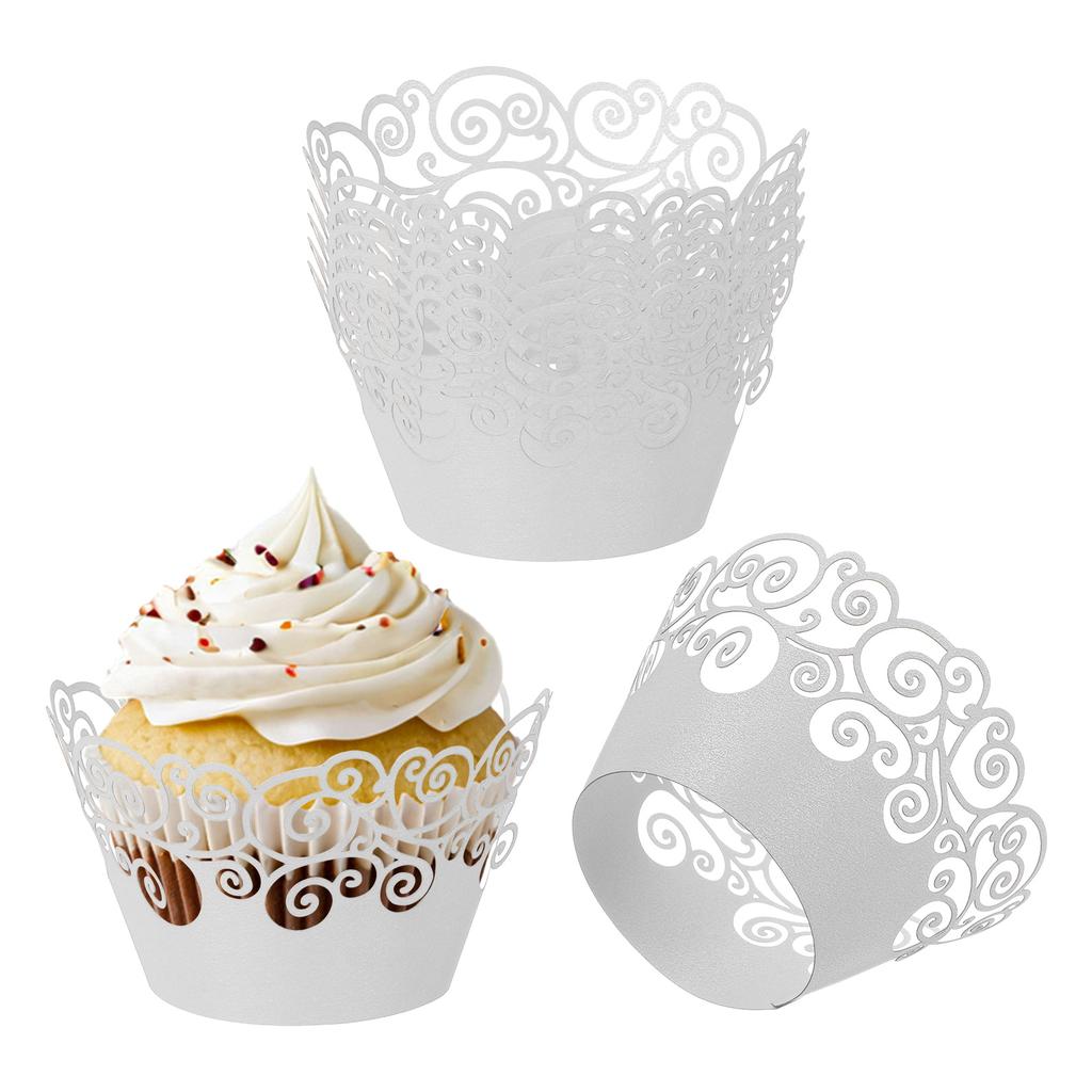 50 Pack Cupcake Wrappers Paper, Baking Cups Standard Cloud Decoration for Anniversary Birthday Weddings and Parties, Pink