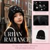 Versatile Rhinestone Knitted Hat Solid Color Windproof Cap Cute Warm Beanie  Autumn Winter