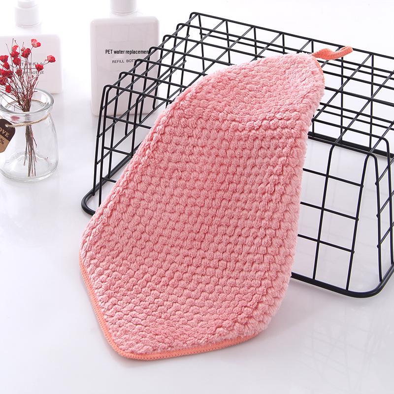 

Tuqiang Solid Color Pineapple Grid Coral Fleece Multi-purpose Towel for Home, Kitchen, Kindergarten, and Cleaning 25x25 рожевий