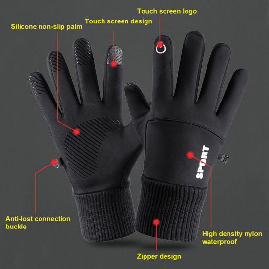 Winter Warm Waterproof Windproof Non-Slip Touch Screen Gloves Outdoor Equipment