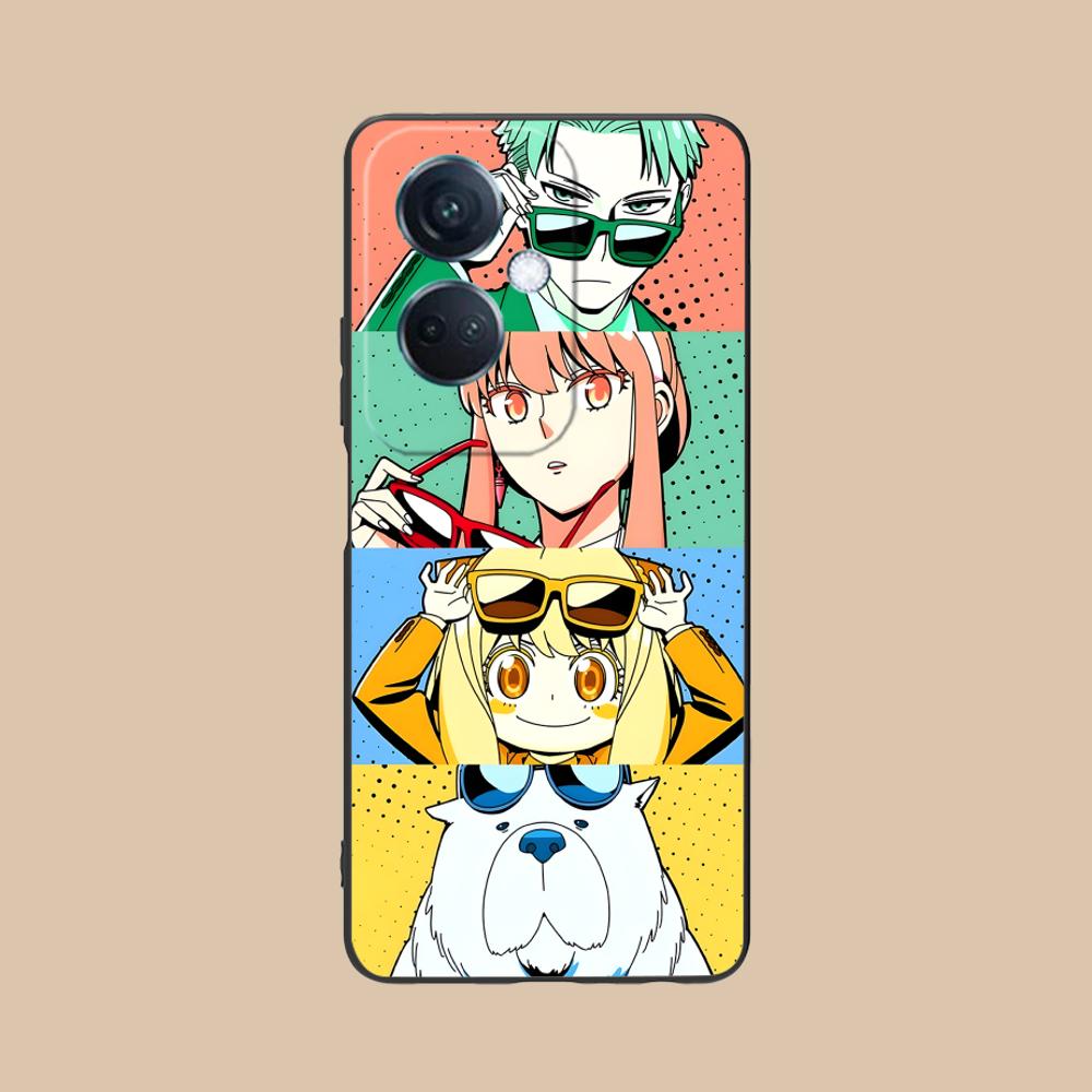 Anime Spy Family Mobile Phone Case for OPPO Reno 14 13 12 11 10 9 8 7 6 5 F T Pro 5G Colorful Printing Cover Luxury Cover Pretty