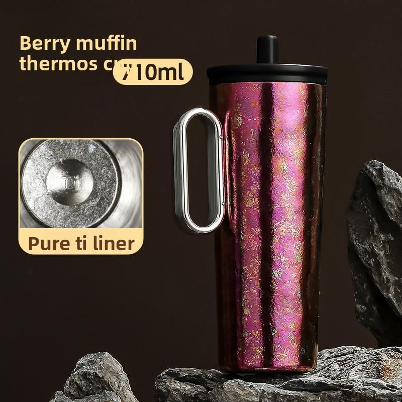 

Titanium Colorful Thermal Mug Travel Cup With Handle For Office And Commuting Tiberry Pink