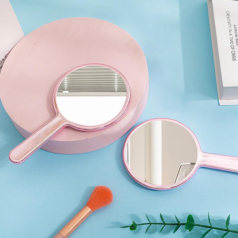 1 Stück tragbarer Wasserwellen-Kosmetikspiegel Handspiegel Oval Rund Spiegel Edler Wiederherstellung Antiker Wege Hofspiegel Schönheitswerkzeug