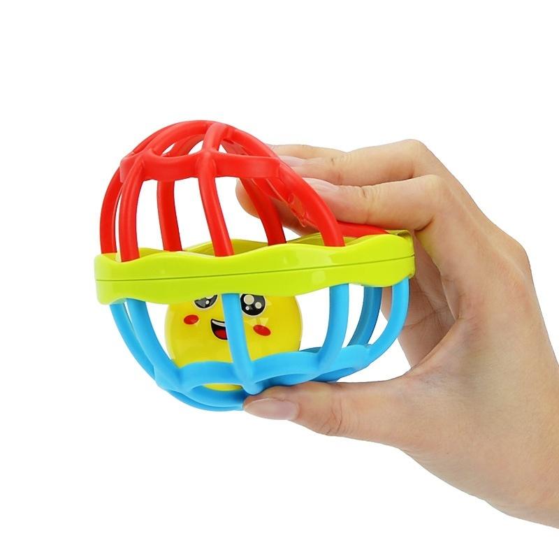 Baby Hand Holding The Bell Ball Infant Teaching Aids Rattles Soft Rubber Ball Bell Ball Baby Toys