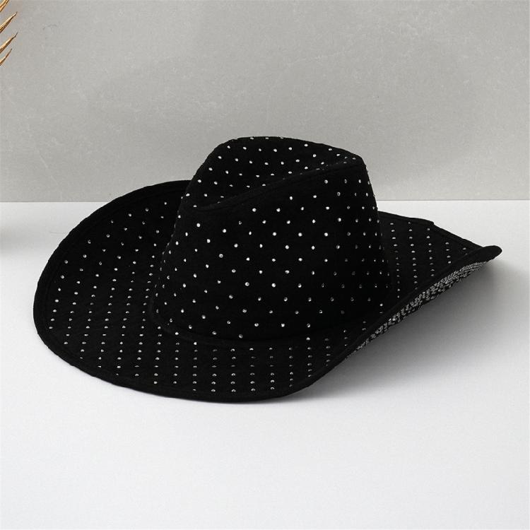Gleaming Bride Hat Sparkly Party Hat Rhinestones Cowboy Hats for Party