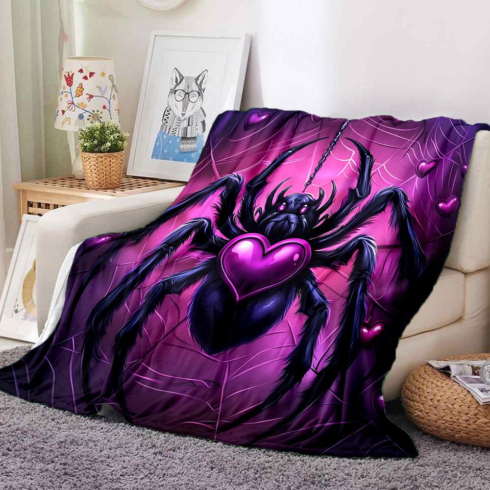 

1pc Spider Web Blanket, Lightweight Flannel Blanket for Sofa, Bed, Travel, Camping, Living Room, Office,066 130cmx150cm