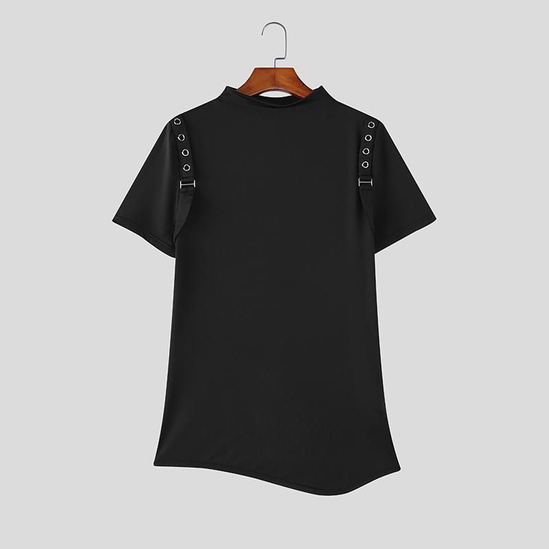 INCERUN Sommer Herren Rollkragen Kurzarm Lässige Enganliegende Oberteile T-Shirts