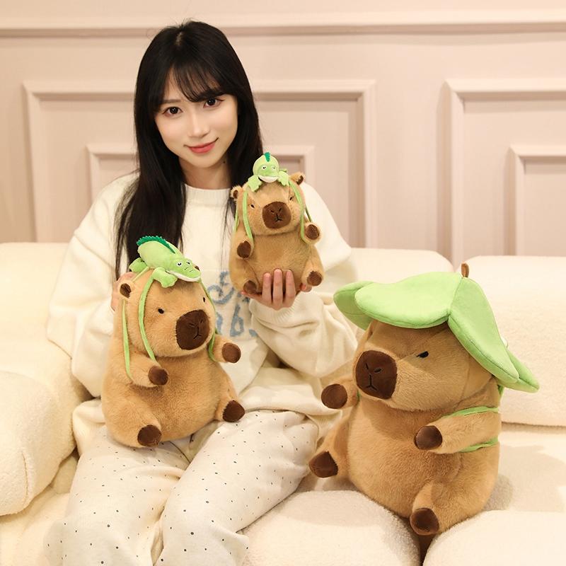 Simulation Capybara Plush Toy Doll Cute Cartoon Plush Toy Soft-Haired Capibala Plush Doll Girlfriend Children'S Birthday Gift