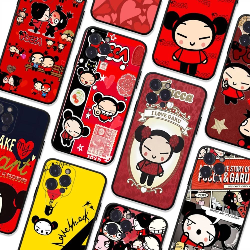 Popular Animation P-Pucca For IPhone 17 16 15 14 13 12 11 Pro Max 13 17Air Shockproof Soft Phone Cases Coque