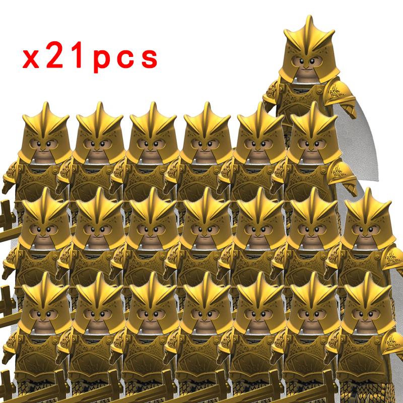 MOC Thrones Golden Armor Warrior Guard Jaime Lannister Barristan Selmy Meryn Trant Building Blocks Mini Action Figure Toys