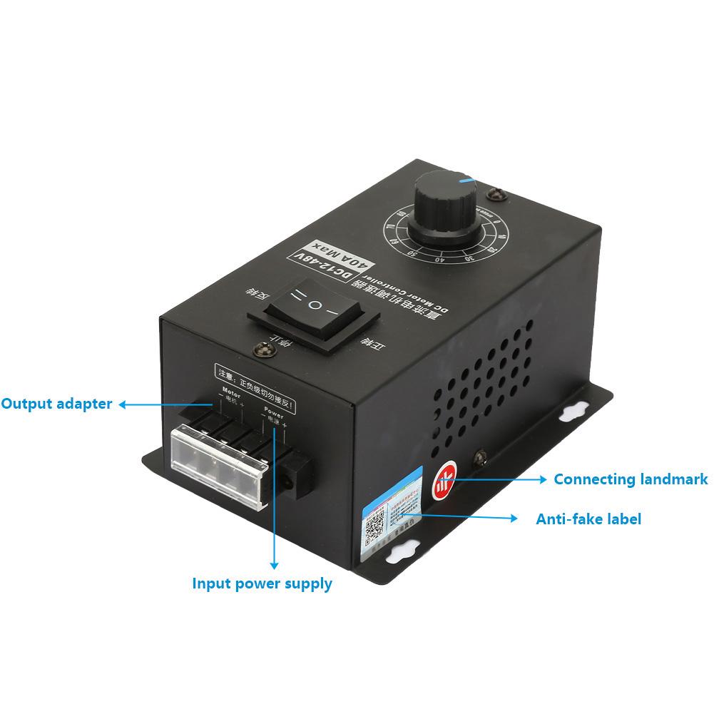 DC 12V~48V 40A Perie Motor Regulator Modul de control al vitezei Controler electric