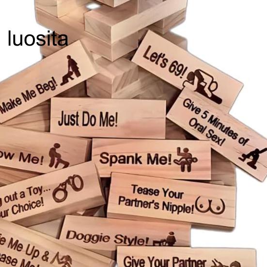 48Pcs Super Naughty Building Blocks, Romantic Adult Party Gift, Valentine Tumbling Tower, Stacking Blocks Game