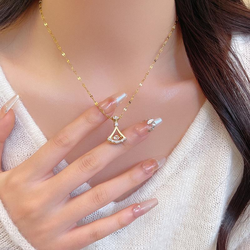 Japanese & Korean Style Geometric Titanium Steel Necklace - Women's Clavicle Chain Collection