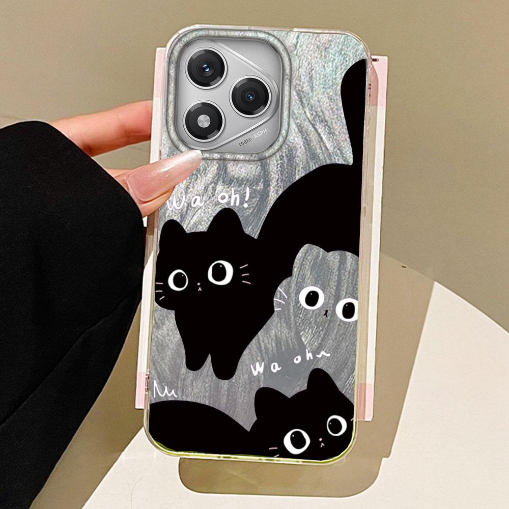Artistic Embracing Black Cat Phone Cases for Honor 400 200 Pro Magic 7 5 Lite X9a X9c X8a X8b X8c TPU Shell Silicone Back Cover