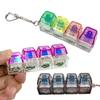4-Button Keycap Keychain Fidget Toys Clicker Keyboard Button Pendant Portable Anti-Anxiety Stress Relief Toy For Kid Gift