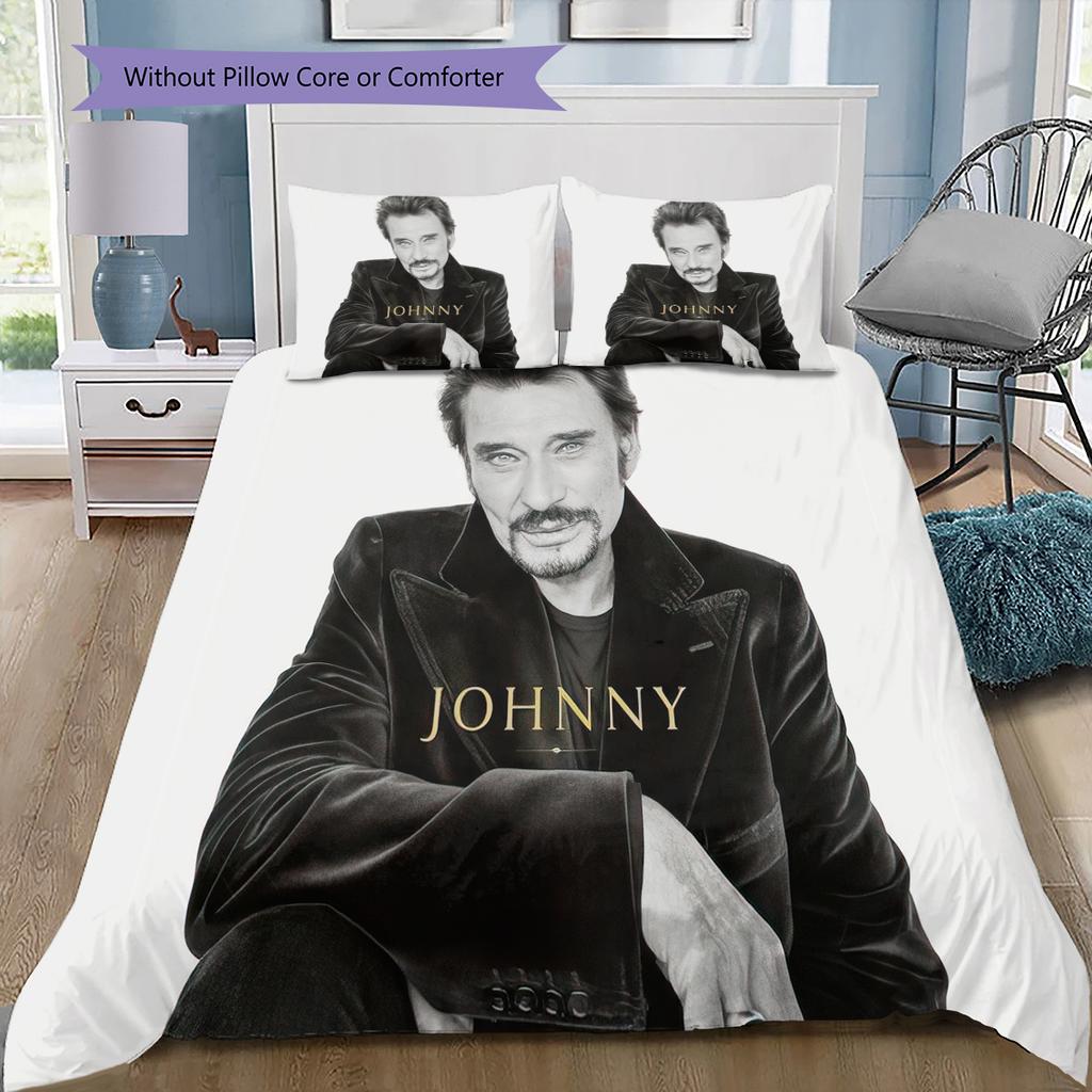 1PC Johnny Hallyday pattern Bedding Quilt Set Quilt Cover Pillowcase Home Decoration Birthday Gift (1 * duvet cover + 19 * pillowcase, without core)