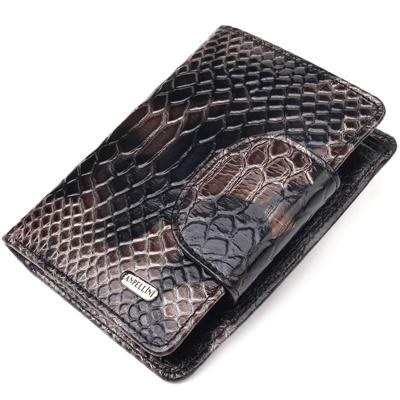 Capacious Vertical Women's Wallet Made of Genuine Leather with Snake Embossing CANPELLINI Wallet 21676 Multicolour