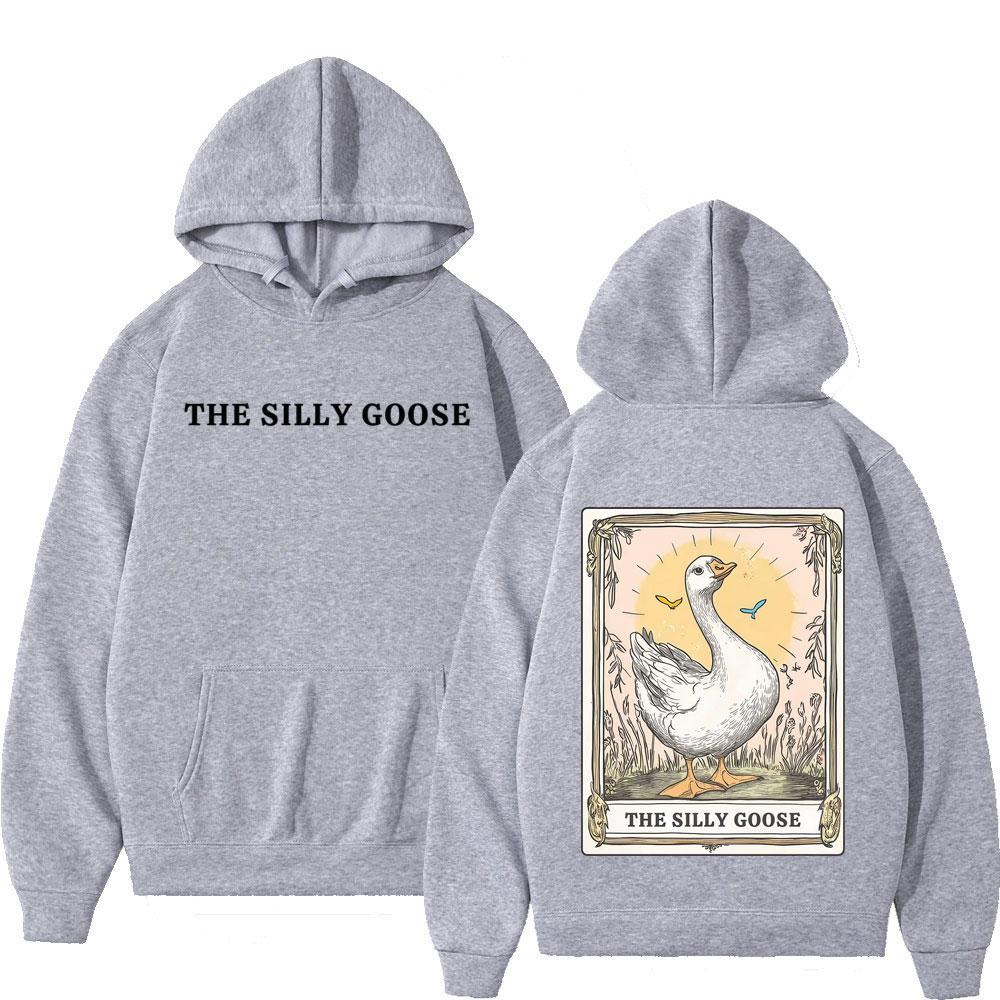 Silly Goose Tarot Card Funny Meme Graphic Hoodie Men Fashion Clothing Pullover Autumn Winter Aesthetic Sportswear