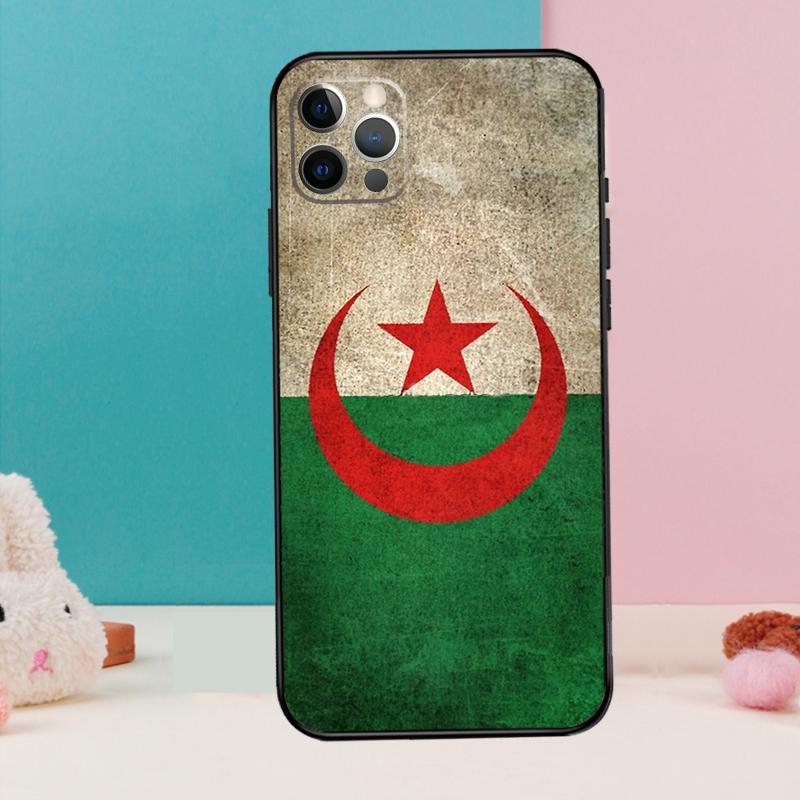 Algeria Flag Retro Phone Case For iPhone 17 Air 16 15 13 12 11 14 Pro Max 12 13 mini 15 16 Plus 16e Cover Coque